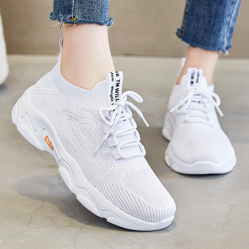 Women's Shoes 2024 Spring and Autumn New Model Foreign Trade Women's Shoes New Leisure Shoes Fashion Running Shoes Breathable Flyknit Sports Shoes