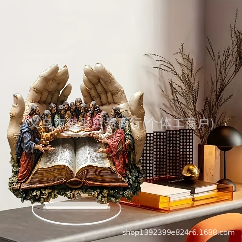 Decoraciones transfronterizas creativas palma de la Biblia Decoración del hogar Decoración de Navidad Decoración de escritorio acrílica Standing image 2