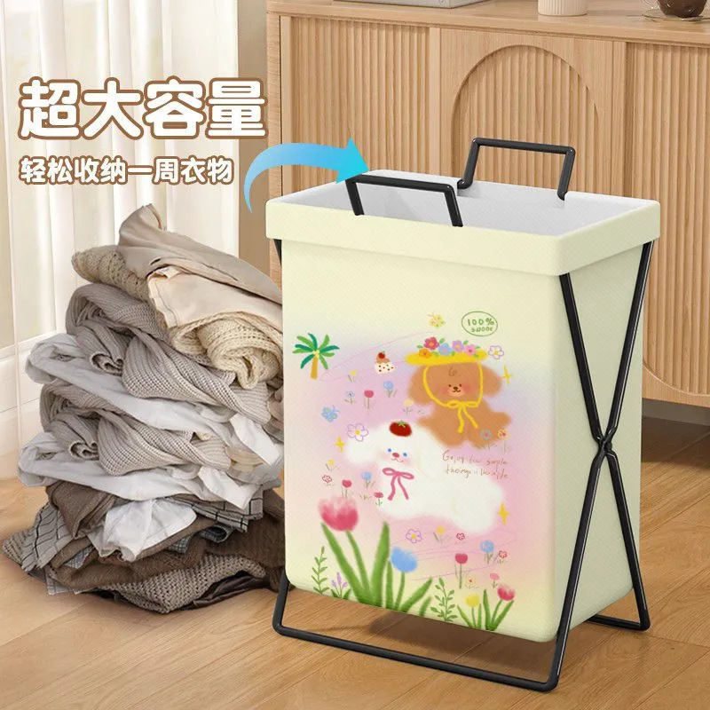 折りたたみ式家庭用ランドリーバスケット、大容量の汚れた衣類収納バケツ、持ち運び可能なランドリーバスケット、収納バスケット|undefined