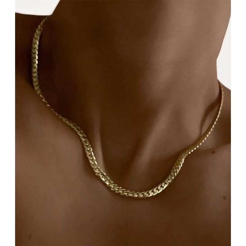 Necklace Classification Zinc Alloy Chain Material 1 Piece Quantity Punk Simple Style Solid Color Titanium Steel Plating Necklace