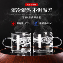 71TX喝茶玻璃小茶杯家用功夫茶具套装透明水杯主人杯单杯女带把品