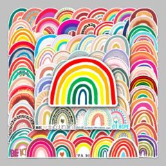 100 Rainbow Bridge Cartoon Creative Sticker Decals for Laptops Suitcases Motorcycles Cars
