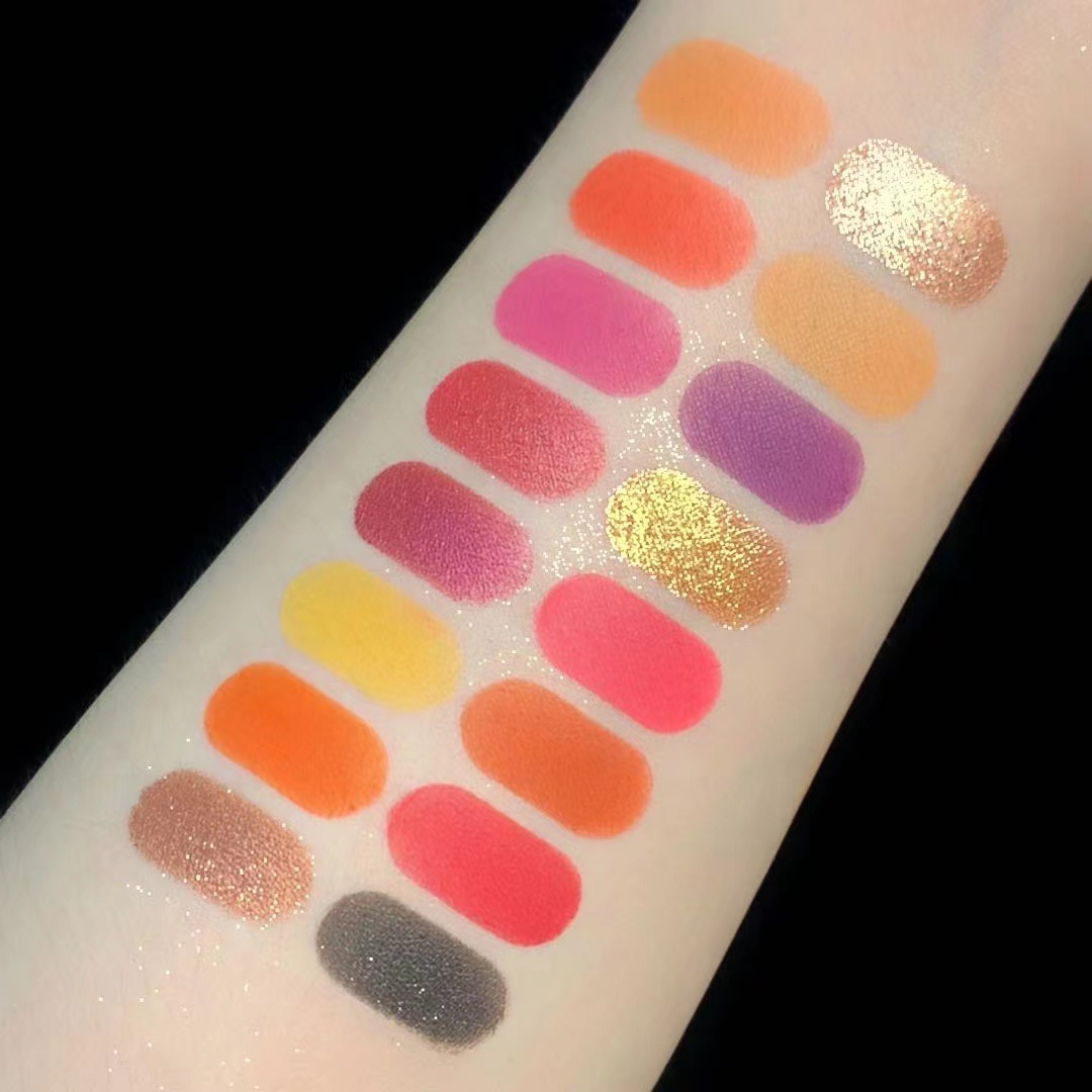 Misslara 16-Farben-Lidschattennebel, Oberfläche, fein, glänzend, metallisch, Anfänger, Regenbogen, bunt, Lidschattenplatte_voghion.com
