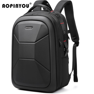 Cross-Border Hard-Shell Expandable Backpack Men's Laptop 15inch Computer Bag USB Charging Business Backpack Lightweight