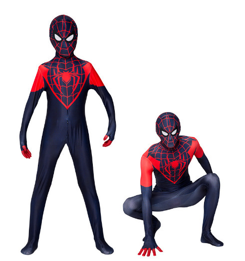スパイダーマン タイツ ジャンプスーツ マイルズ服 大人 子供 ハロウィン スパイダーマン コスチューム|undefined