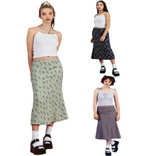 亚马逊ebay2021半身裙女装夏季欧美高腰弹力包臀裙中长裙