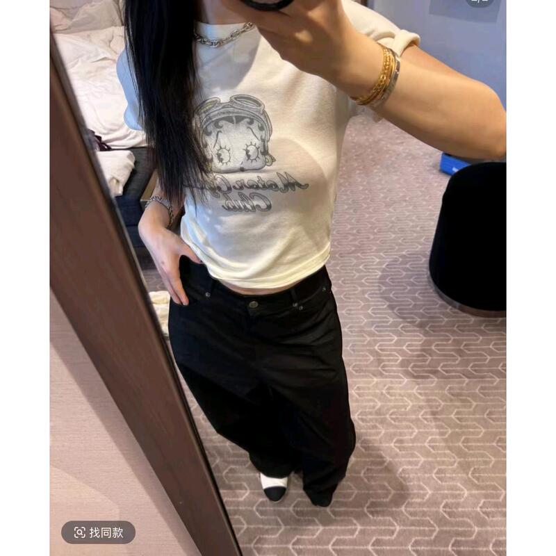 Korean Dongdaemun VISUAL SPACE Spring New Versatile Stylish Betty Print Short Sleeve T-Shirt for Women