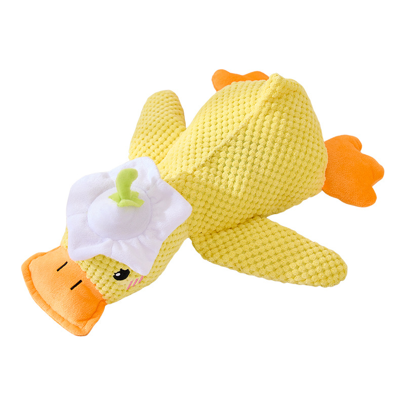 Juguete de patito amarillo, papel de felpa resistente a las mordeduras, juguete de sonido