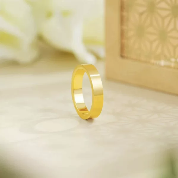 Ancient Style sand gold wide face plain ring couple's light luxury niche design fashion all-match bracelet gift for girlfriend