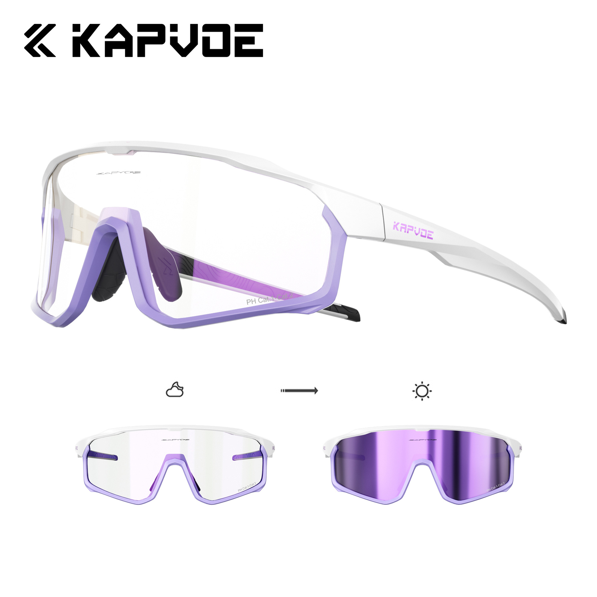 Gafas Fotocromáticas de Ciclismo con Marco Desmontable de TR90, Fotocromático y Anti-Arena, para Deportes al Aire Libre