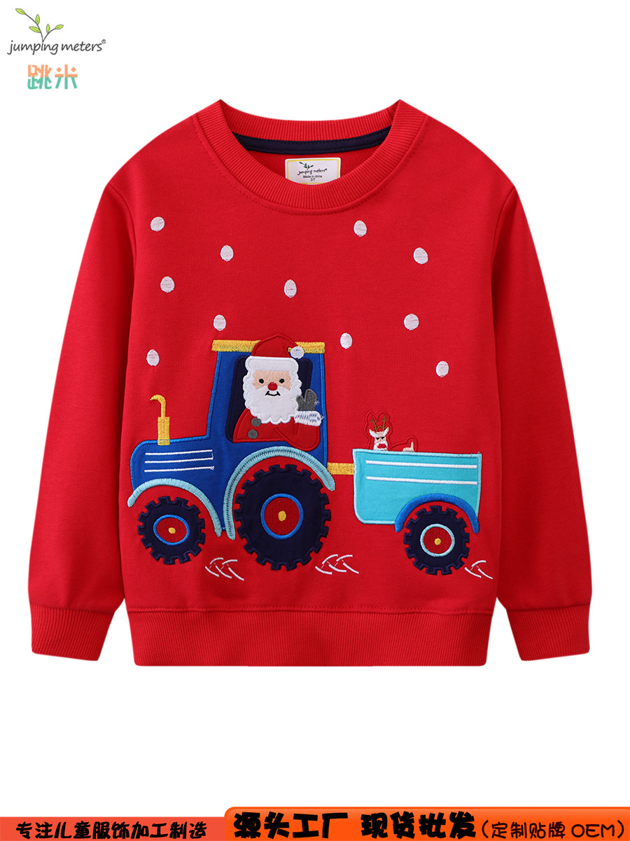 Cartoon sweatshirt with a round collar