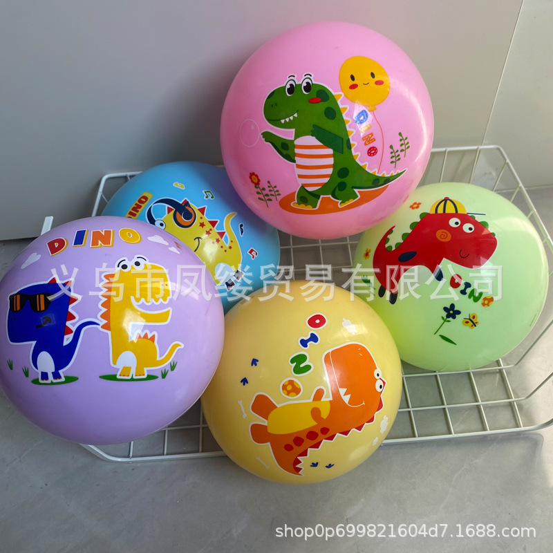 12cm inflables pelota de juguete bebé palpitación lindo patrón de dinosaurio ecológico no tóxico pelota de PVC