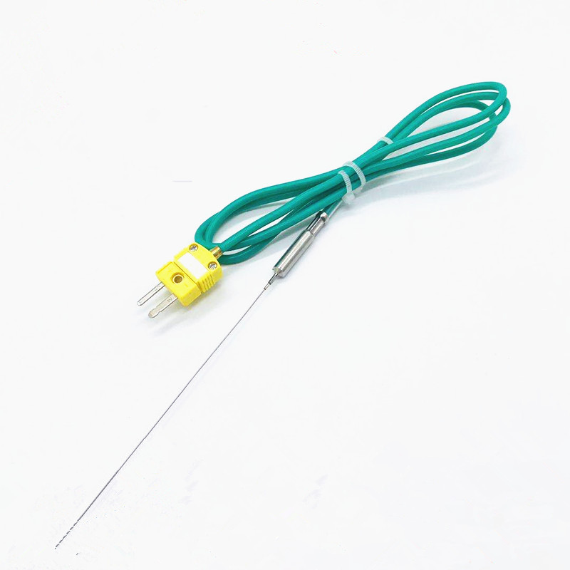绿色硅胶导线热电偶温度传感器K型铠装丝热电偶 耐高温传感器