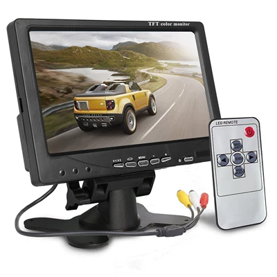 7inch Desktop Car Lcd Monitor with Reverse Camera and Dual Input Screen 12-24V Carreversecam