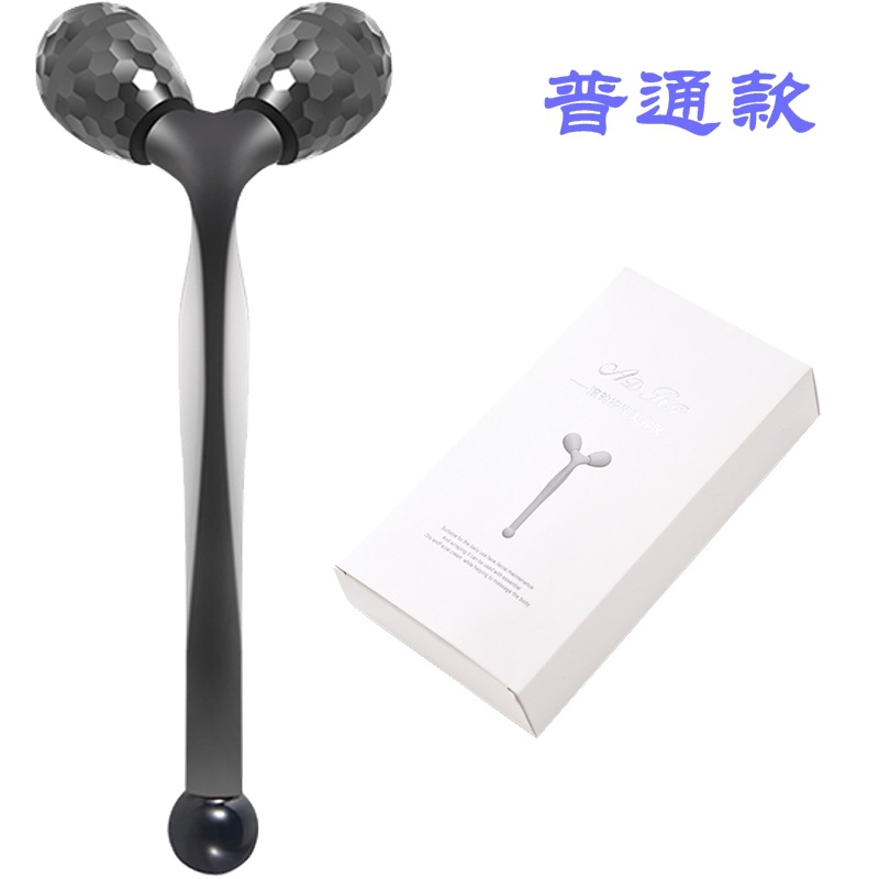 Roller facial dispositivo de belleza de doble cabeza de rodillo de elevación de V-facial compactación manual de extracción de tendones de ojos Herramientas de belleza facial