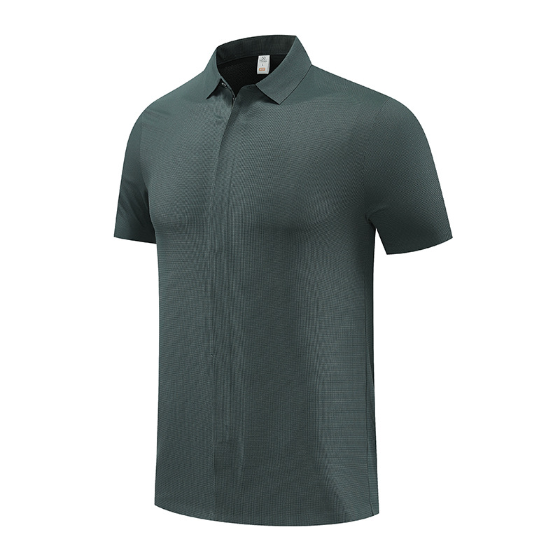 Camiseta de solapa de comercio exterior transfronterizo con cremallera completamente abierta Camiseta polo Camiseta de polo de manga corta para hombre Personalización de verano de alta gama