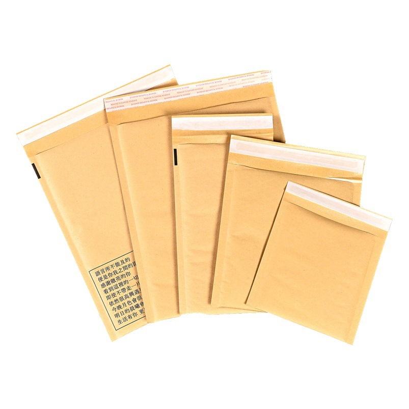 Bolsa de burbujas de papel kraft natural producción al por mayor bolsa de sobres autosellados bolsa de mensajería de tira larga de espuma impermeable marrón