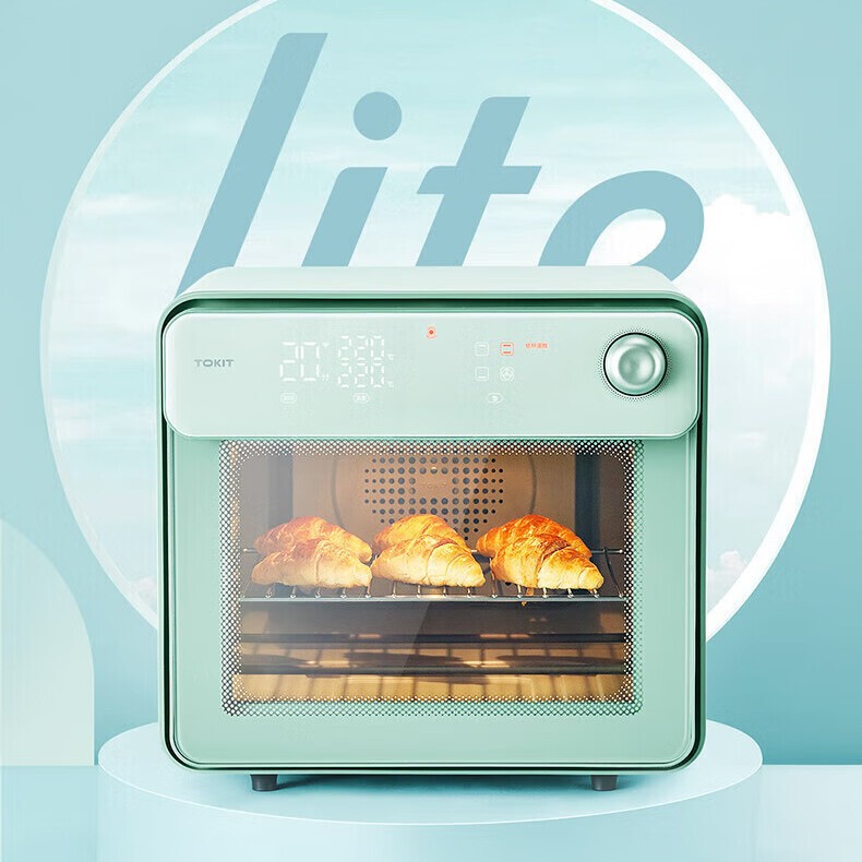 Tokit Smart Photo-Taking Electric Oven for Home Use, Multi-Functional Electronic Oven with Independent Temperature Control for Baking, 32L Tokit Smart Photo-Taking Electric Oven for Home Use, Multi-Functional Electronic Oven with Independent Temperature Control for Baking, 32L