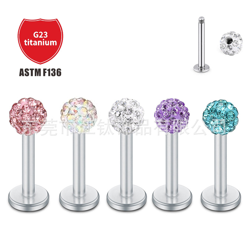 Pointed titanium steel lip stud product view