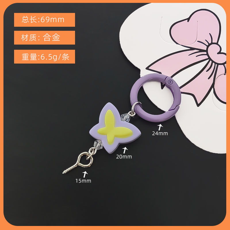 新しい蝶アクリルペンダントキャンディーカラーイヤホンバッグペンダントアクセサリーバッグペンダント小物アクセサリー|undefined