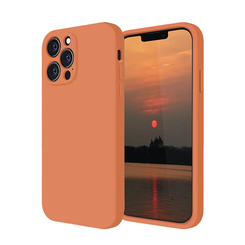 Funda de silicona líquida para Apple 14PRO, anticaídas, protección completa de la lente, funda de silicona IP14PM con orificios precisos
