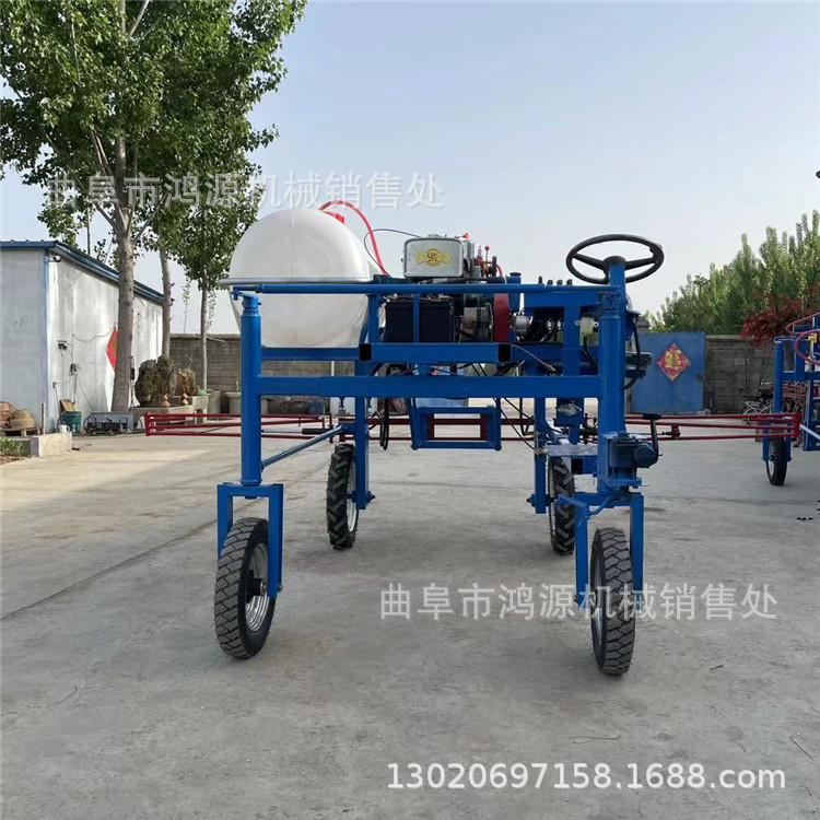 农用四轮打药机 鸿源自走式高杆玉米打药机 蔬菜基地小型打药机