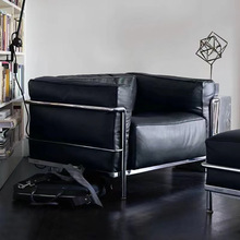 LC3真皮沙发柯布西耶羽绒包舒适设计师现代休息西皮办公单人沙发