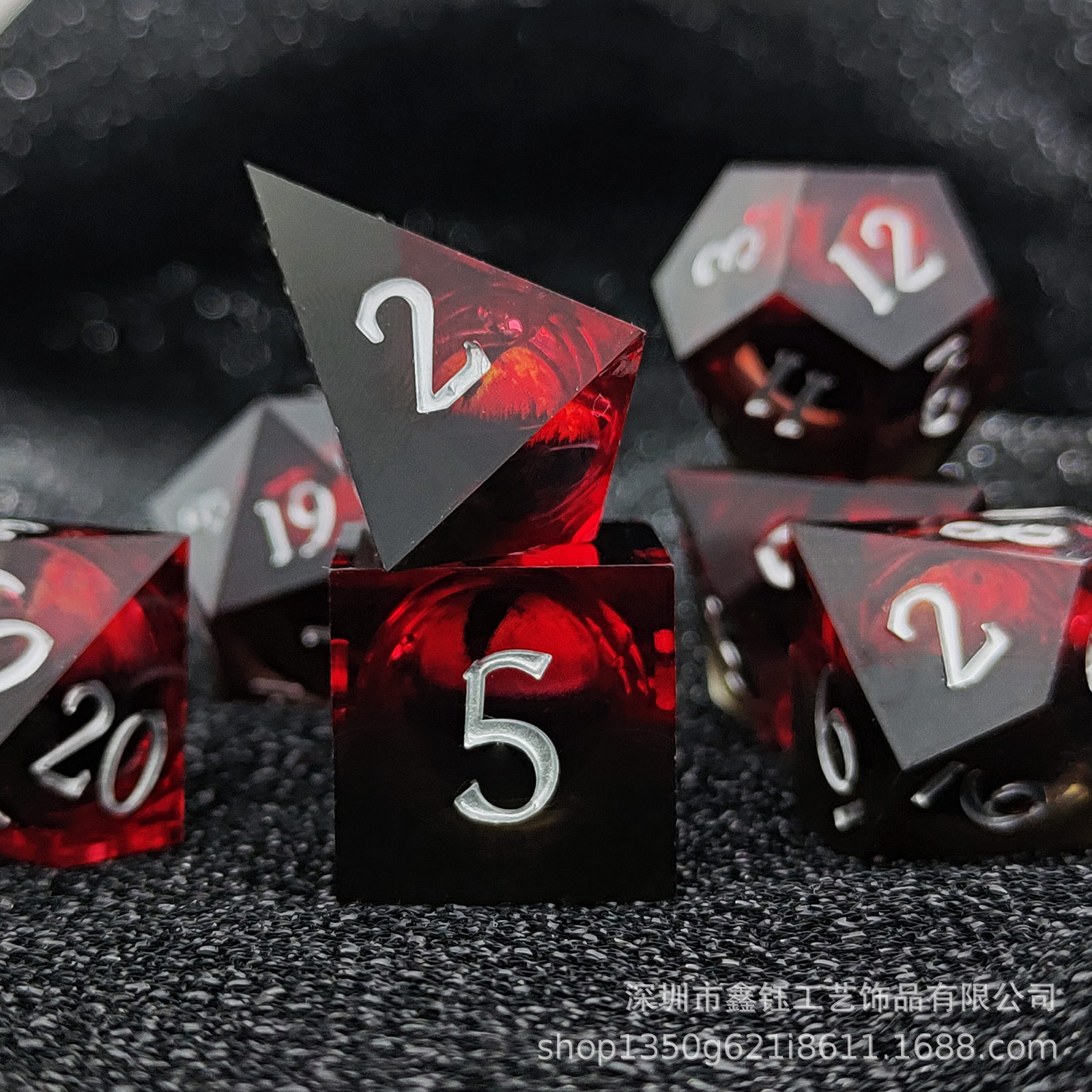 Dados de longan de resina dados de longan móviles DND Dragon y Dungeon RPG juego de mesa traje de dados de varios lados