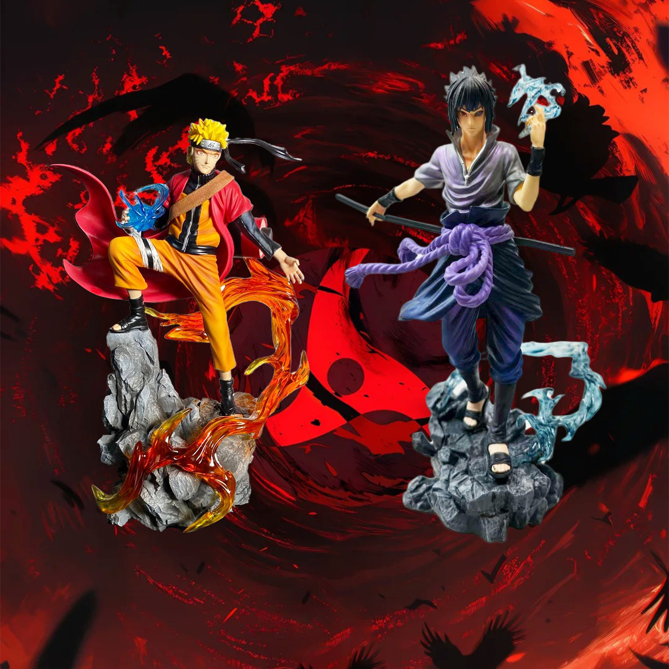 火影系列爆款小号十年鸣人佐助高配版动漫GK手办模型雕像潮玩摆件