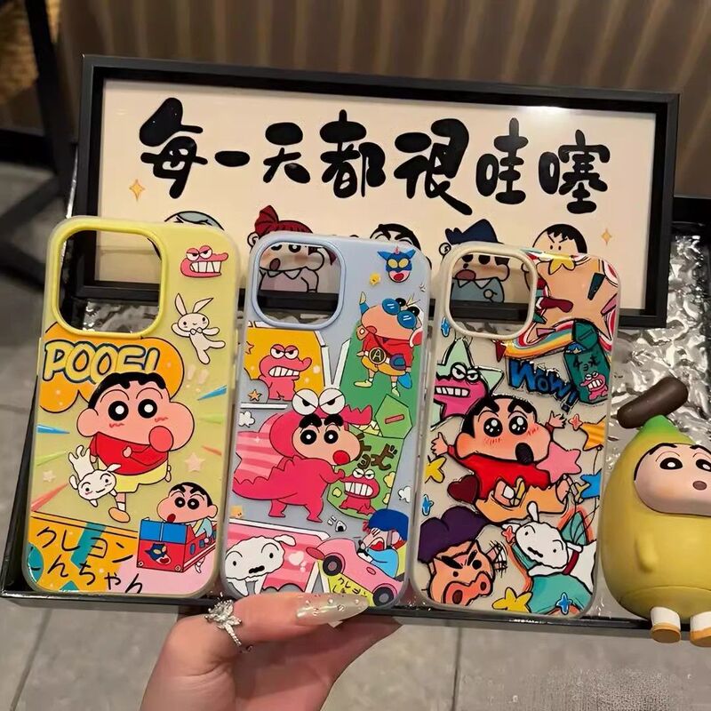 Graffiti Crayon Shin-Chan Suitable for iPhone 16/17 Pro Max Phone Case Apple 14 Skin-Feel Matte 13/15 Cover