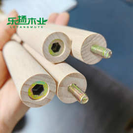 厂家供应实木白蜡木榉木上螺杆螺母拼接加长圆木棒木棍木圆棒圆条