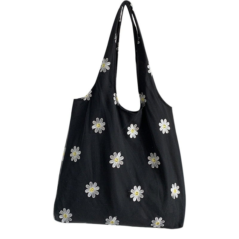 Bolsa de lona bordada bolsa de compras de malla bolsa de verano estudiante artístico clase de viaje Calle tiro bolsa de mano entrega de una pieza