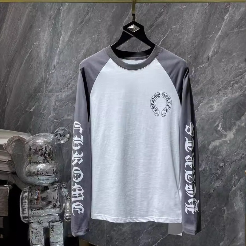 Correct Version 23Ss Trendy Brand Unisex Pure Cotton Large Horseshoe Color-Blocked Raglan Long-Sleeve T-Shirt Series Correct Version 23Ss Trendy Brand Unisex Pure Cotton Large Horseshoe Color-Blocked Raglan Long-Sleeve T-Shirt Series