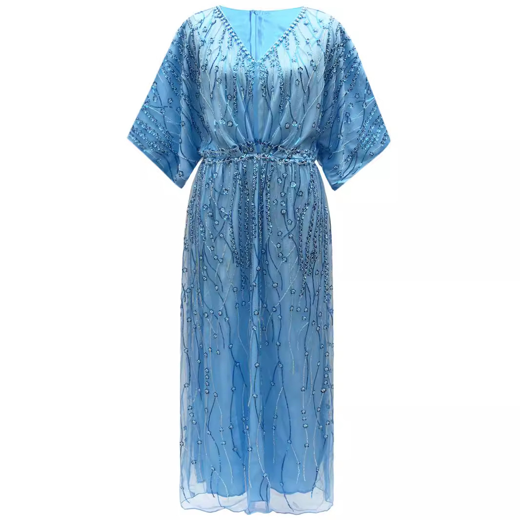 Cross-border European and American 1920 Vintage Evening Dress Heavy Industry Beaded Sequin Dress Banquet Ball Party dress