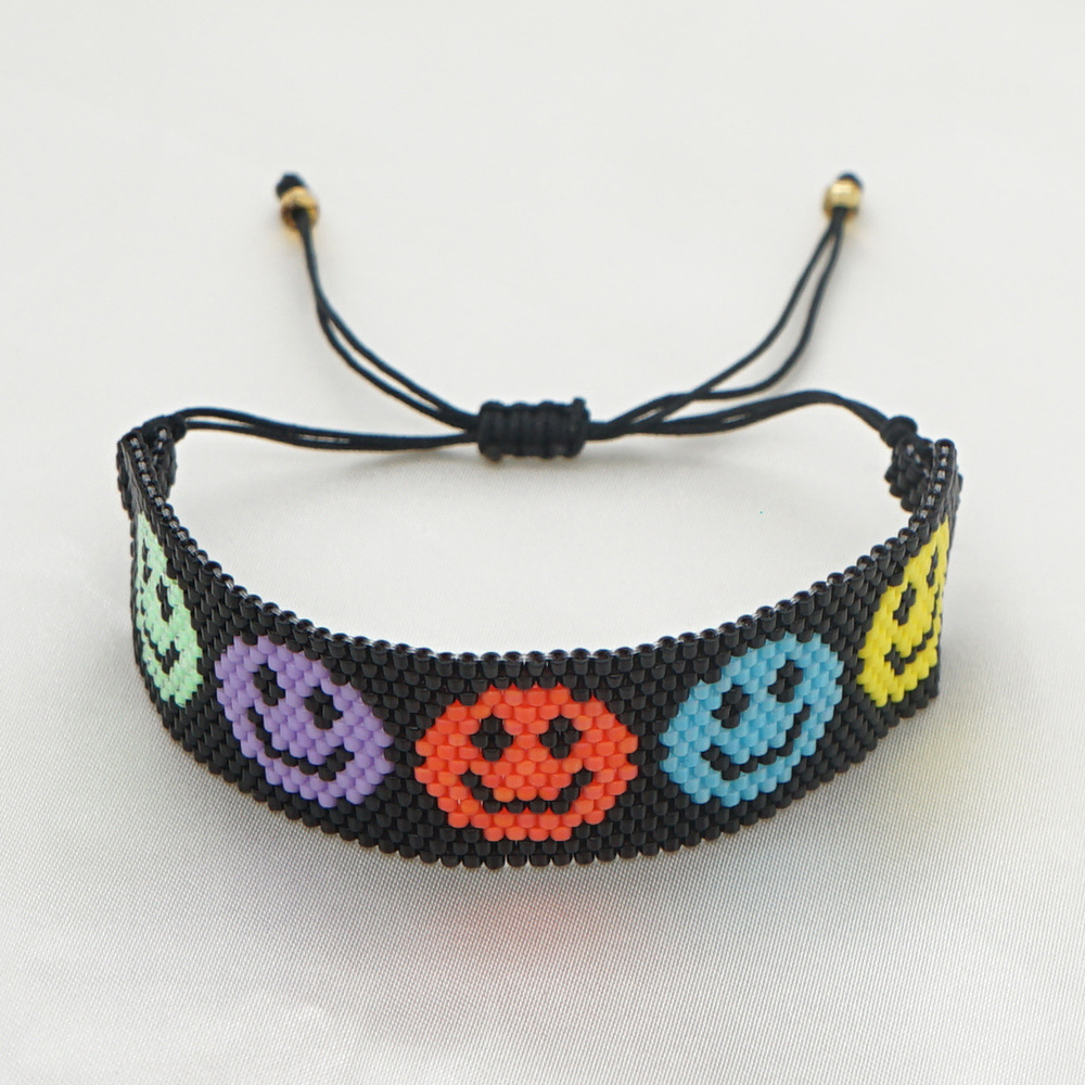 Simple Smiley Colorful Beaded Couple Bracelet display picture 4