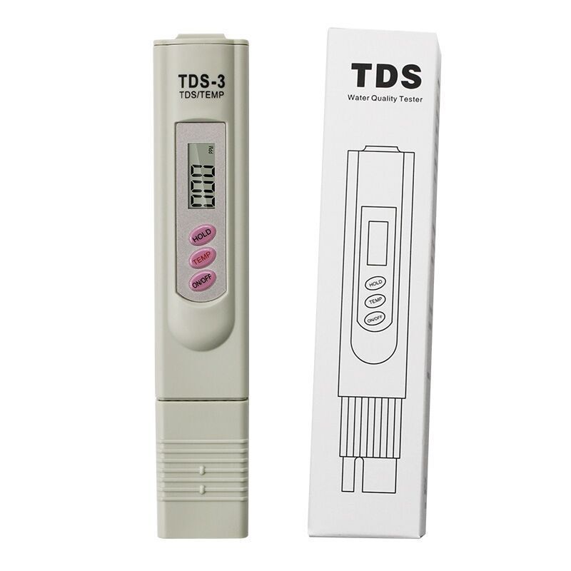 흰색 TDS 수질 테스트 펜 3개의 분홍색 버튼 - 상자 포장