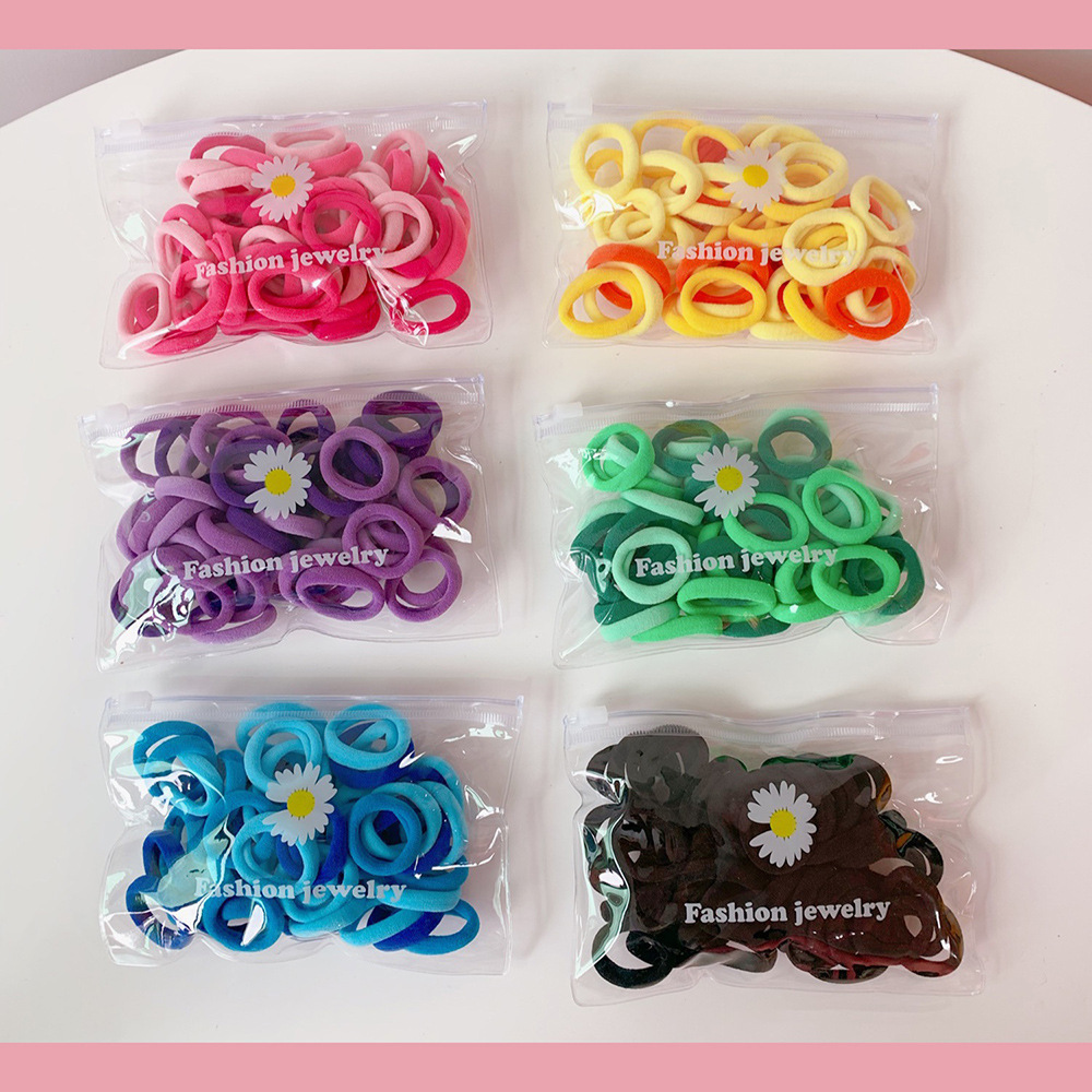 50 Pieces Of Korean Cute Candy Color Hair Rope display picture 4