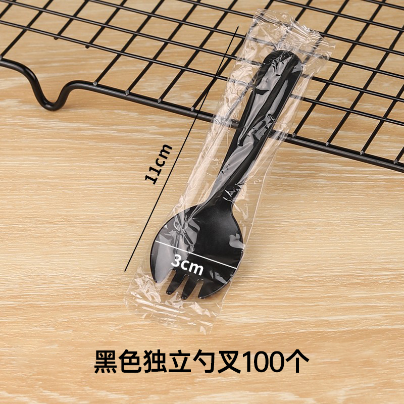 Tenedor de cuchara independiente negro 100 pcs. - Accesorios