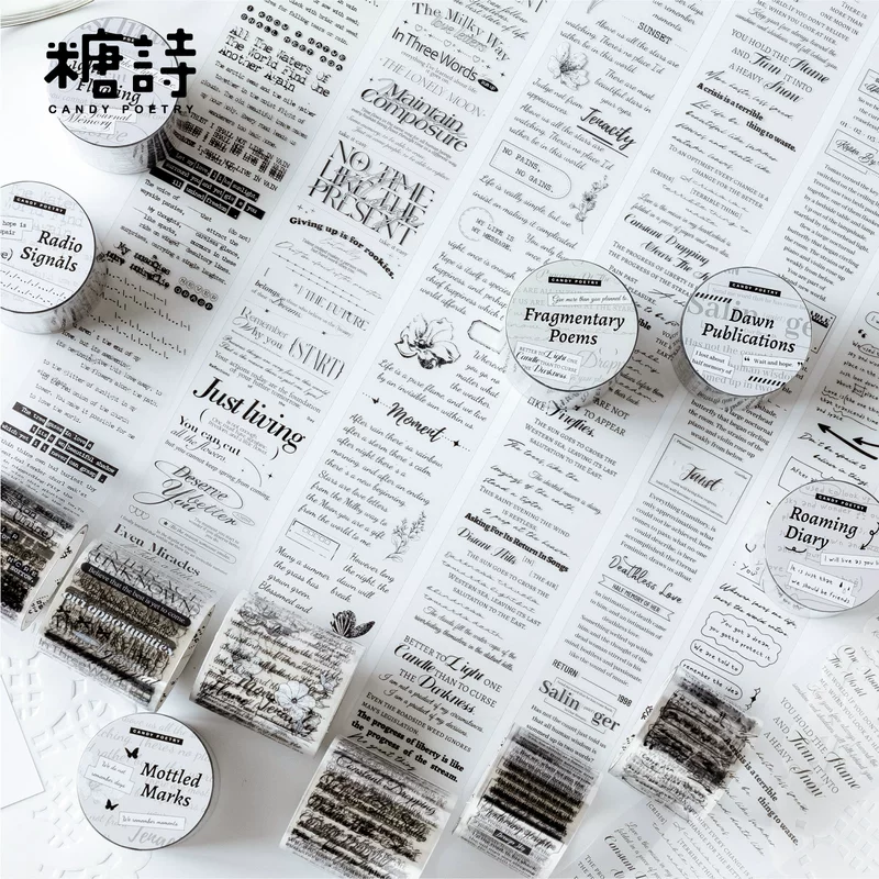 糖诗 PET лента Memory Chapter серия творческий Ретро английский справочник DIY материал декор перерабатываемая наклейка
