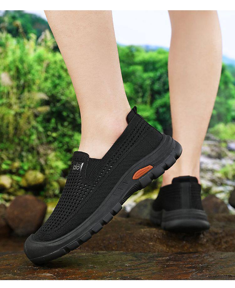 Giày lười nam vải dệt lưới thoáng khí kiểu cổ điển, đế bằng, mang nhẹ nhàng — Giày thể thao nam QQ Flyknit - Màu đen [Đóng hộp], QQ nam dệt kim - màu nâu [hộp], QQ nam dệt kim - màu xám [hộp] chi tiết 21