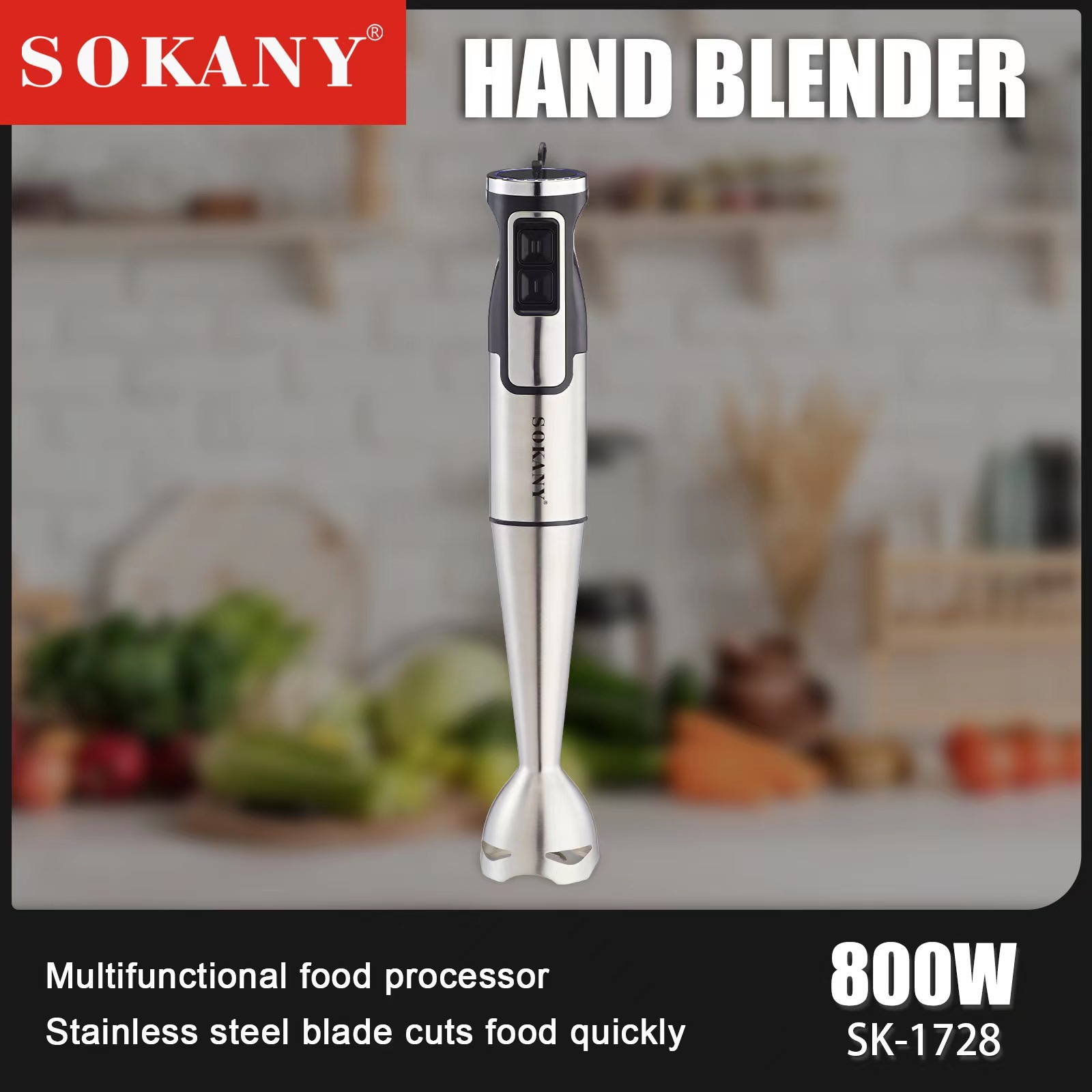 Barra de cocina transfronteriza SOKANY1728 Máquina de cocina eléctrica multifuncional Máquina de alimentos complementaria Jugo de frutas Varilla de mezcla de hielo picado de verduras