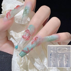 ネイルアート蓮花瓶鯉レリーフネイルアート装飾高透明モールド DIY 接着剤彫刻接着剤モールド交換モデル