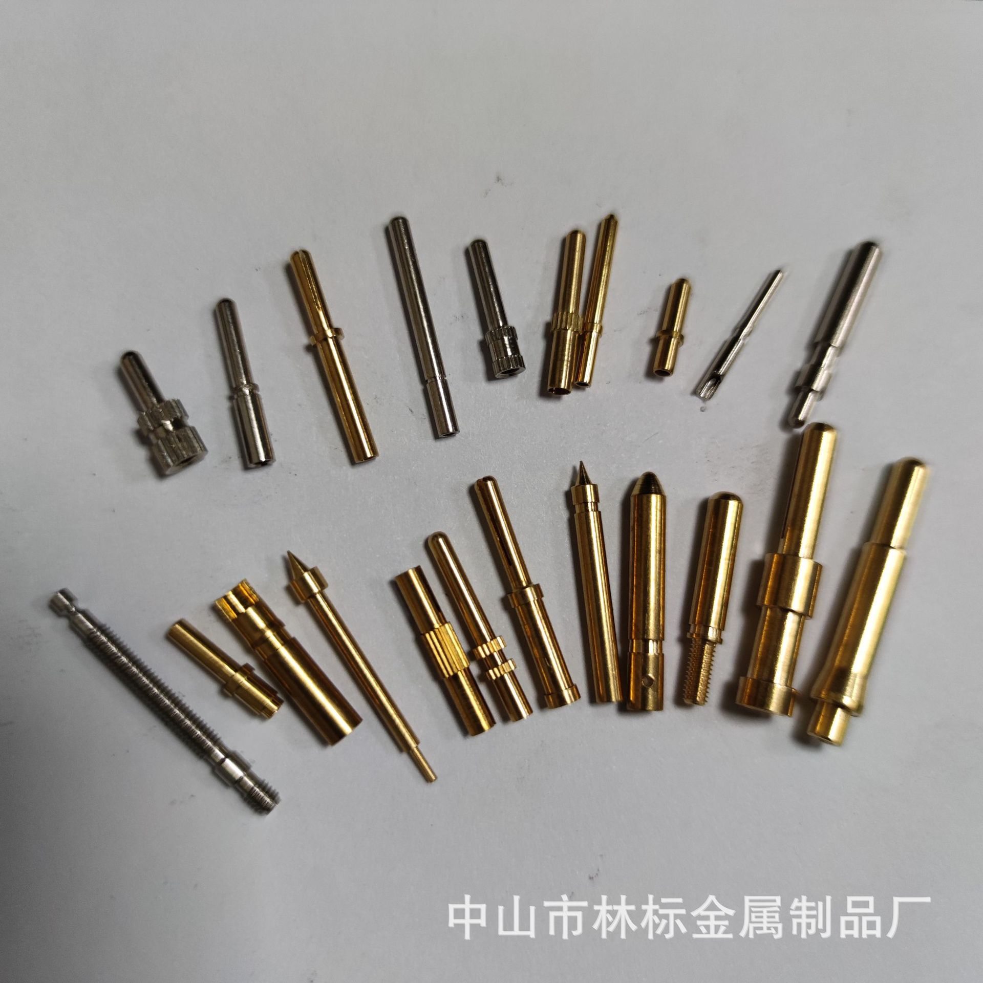 厂家现货优惠直销电子灯具铣口压花微型小铜针黄铜探针电源铜片