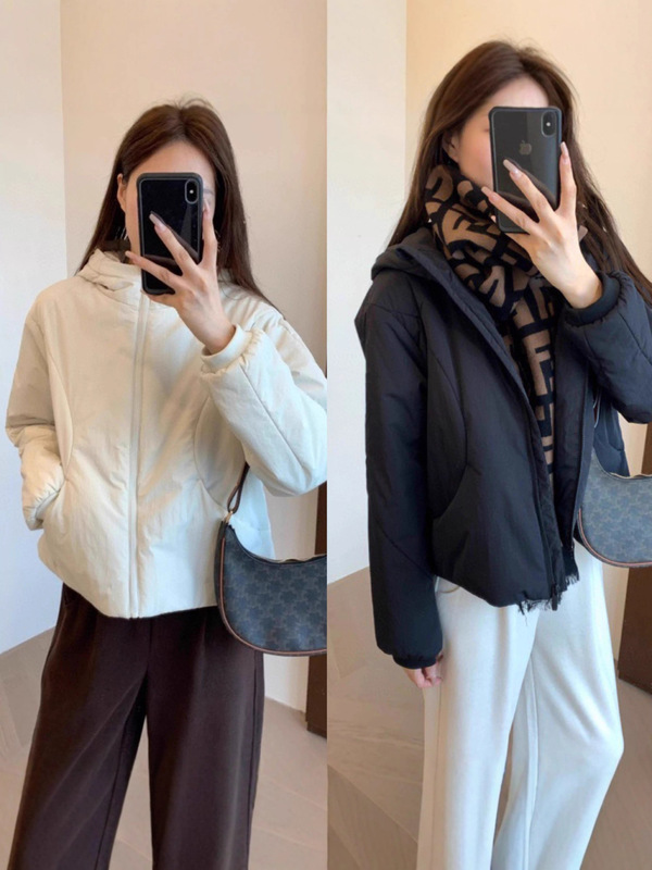 高品保暖夹棉防风运动休闲连帽短款外套棉服女秋冬季宽松百搭棉衣|undefined