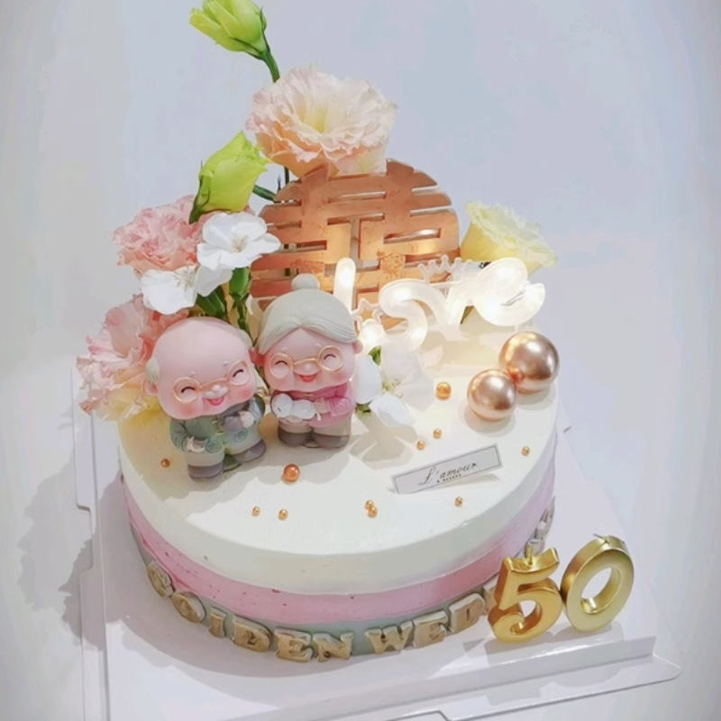 Decoración de pastel de horneado, amor, sofá, abuelos y abuelas, adornos de regalo para personas mayores.