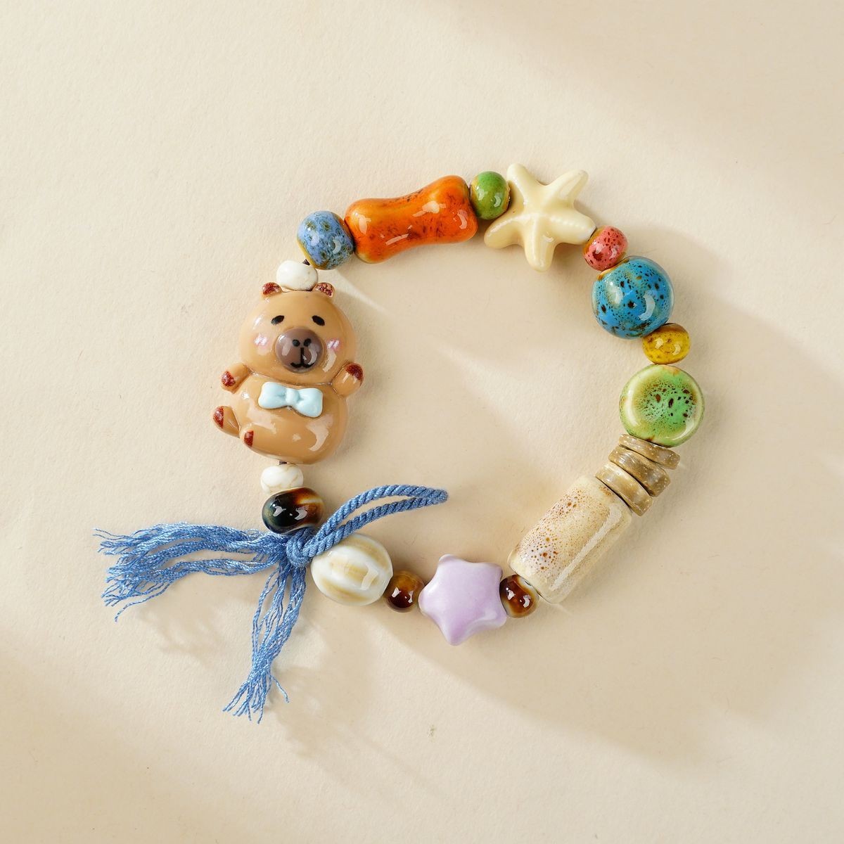 Jingdezhen pulsera de cerámica de verano mujer alta sensación galletas serie de gatos nicho diseño universal pulsera alta sensación