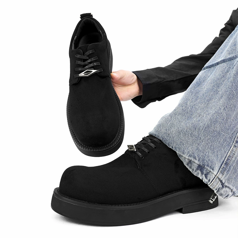 Мужские туфли Paris Derby 2025, новые, на толстой подошве, с увеличенной высотой, с большим носком, в британском ретро стиле, кожаные, для повседневной носки, 29299