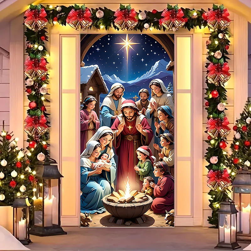 Transfronterizos JIT Navidad decoración colgante festivales atmósfera etiqueta de puerta fiesta atmósfera de fondo decoración cubierta de puerta