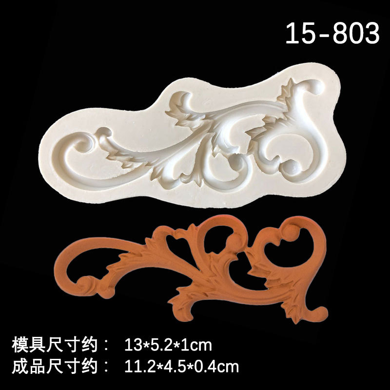 Retro en relieve encaje decorativo frontera molde de silicona cake Edge decoración molde de silicona líquida