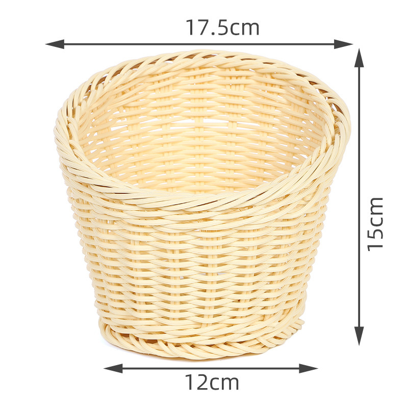 Cesta Tejida de Ratán Con Asa para Frutas y Verduras